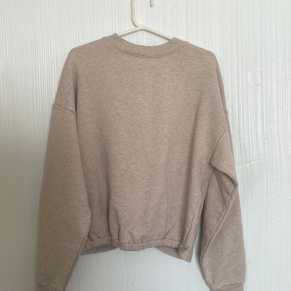 $188 Frame Heathered Oatmeal Twist Front Crew Neck Cotton Sweater XS - Picture 8 of 9